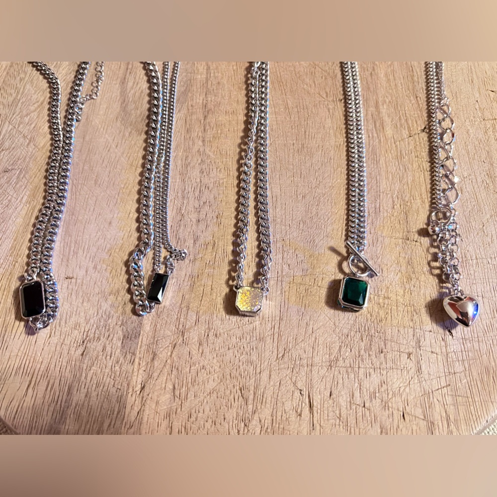 BRAND NEW CHAIN RHINESTONE NECKLACES - Picture 1 of 9